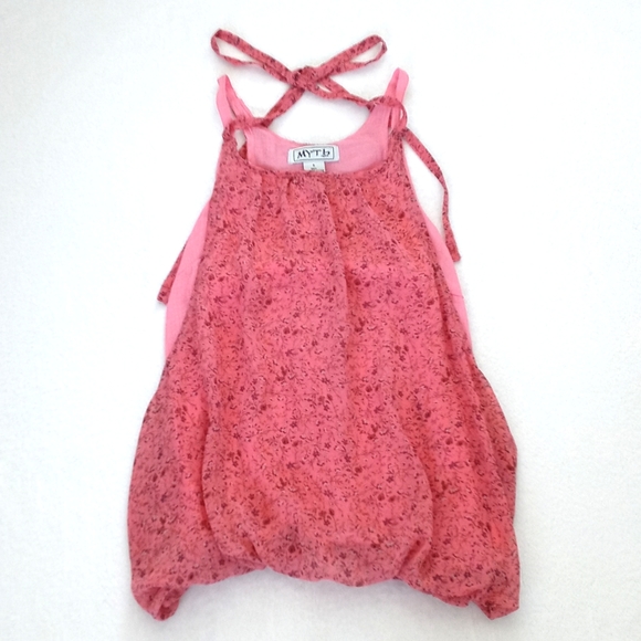 *Relisted* Myth NYC Women's Pink Floral Summer Tank Top Blouse Tie Decor S - Picture 3 of 14